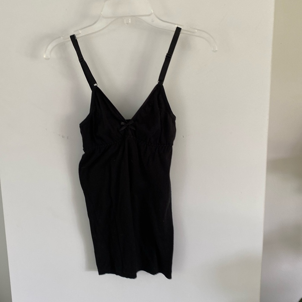 SCHIESSER from holt renfrew black cotton cami long luxury Germany 32 XS BLACK